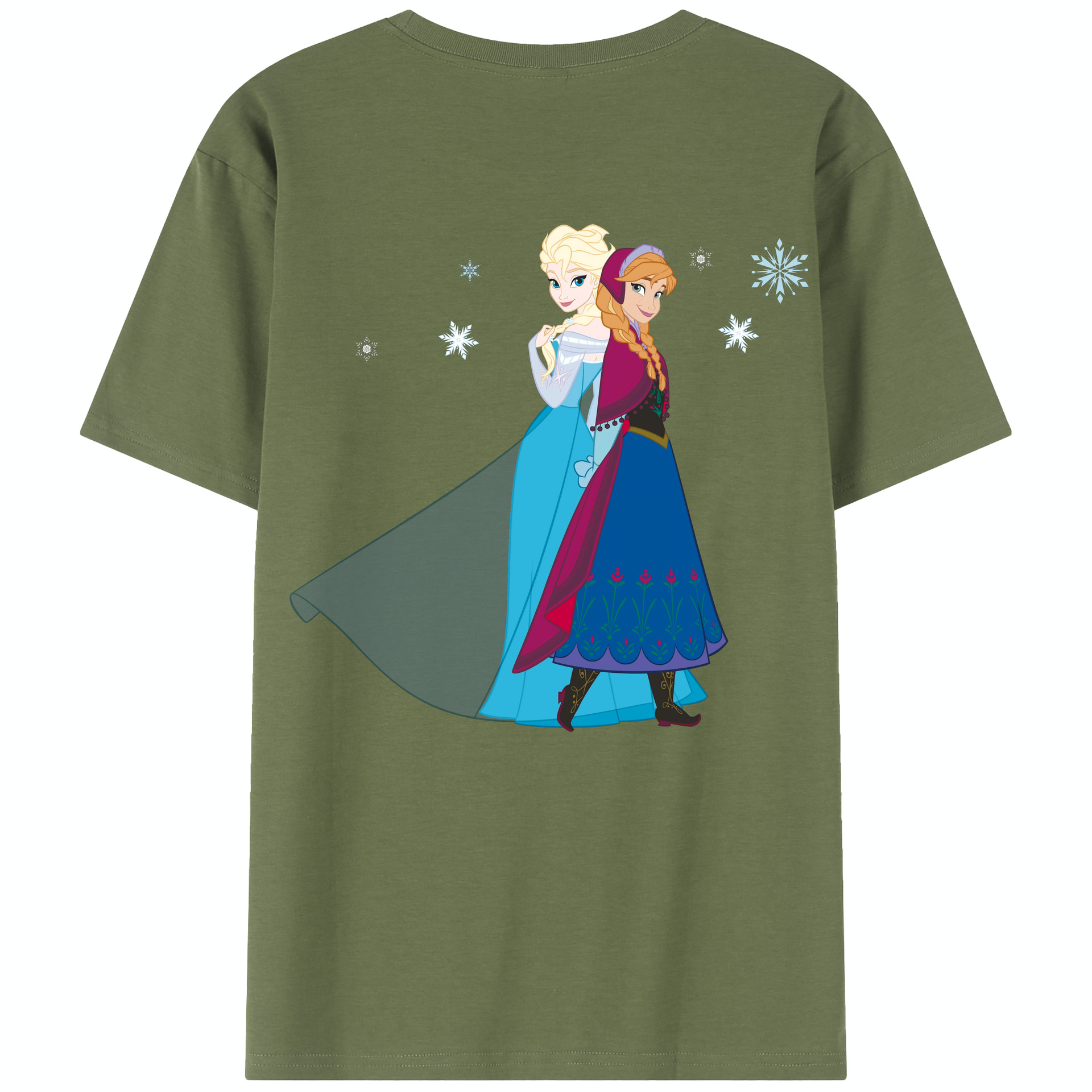 （画像用） アナと雪の女王 アンナ エルサ Frozen Anna Elsa 綿100％半袖Tシャツ（背面プリント）